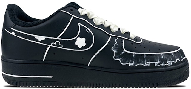 【訂製球鞋】 Nike Air Force 1 Low LE 是在玩鞋 花卉蕾絲邊立體 小香風 甜酷風 低幫 板鞋 GS 黑白 Order 【訂製球鞋】 Nike Air Force 1 Low LE 是在玩鞋 花卉蕾絲邊立體 小香風 甜酷風 低幫 板鞋 GS 黑白
