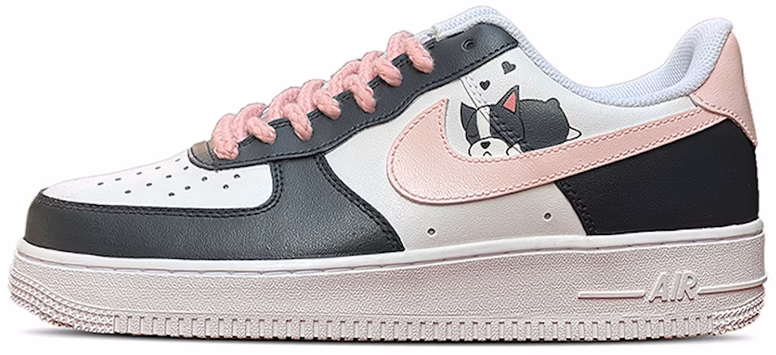 【定製球鞋】Nike Air Force 1 Low LE 空軍一號 可愛 法鬥 小狗 黑粉撞色 麻繩鞋帶 手繪彩繪 低幫 板鞋 GS 黑白粉 Buy 【定製球鞋】Nike Air Force 1 Low LE 空軍一號 可愛 法鬥 小狗 黑粉撞色 麻繩鞋帶 手繪彩繪 低幫 板鞋 GS 黑白粉