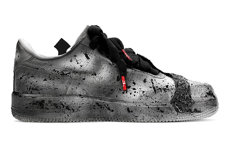 Order [Kasut Custom] Nike Air Force 1 Low LE 'Salib Gothic' DH2920-111(TeamY-女款十字架黑灰)