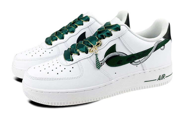 Lookbook 나이키 에어포스 1 로우 슬리데린 (커스텀) DH2920-111(Team叁-女款斯莱特林绿蛇)