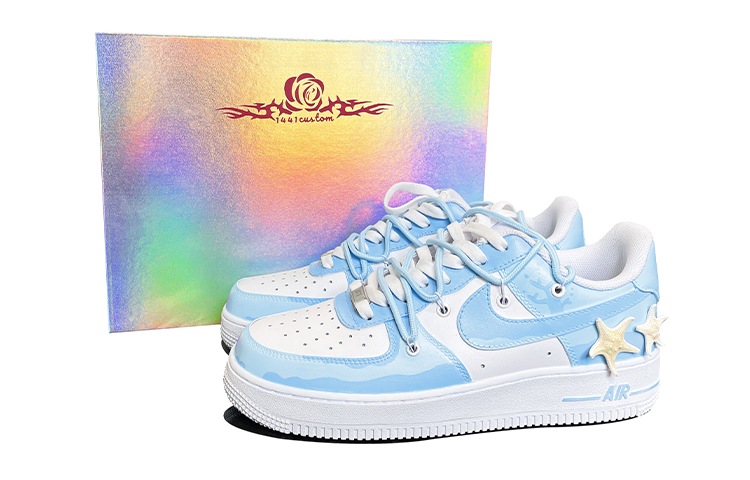 [Custom Shoes] Nike Air Force 1 Low LE 'North Carolina Blue Ocean Star'