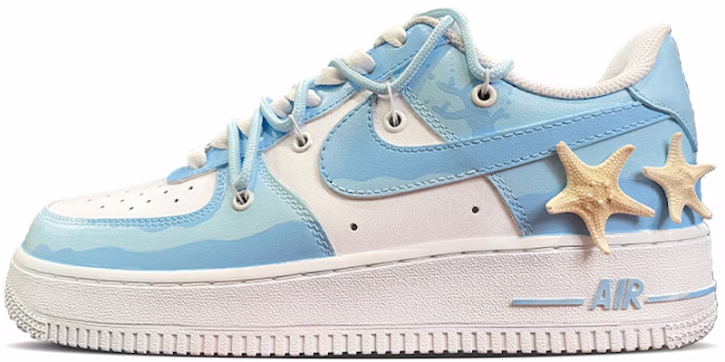 【カスタムシューズ】ナイキ エア フォース 1 ロー LE『ノースカロライナ ブルー オーシャン スター』 DH2920-111(TeamD-女款海洋之心手绘涂鸦白蓝) Order 【カスタムシューズ】ナイキ エア フォース 1 ロー LE『ノースカロライナ ブルー オーシャン スター』 DH2920-111(TeamD-女款海洋之心手绘涂鸦白蓝)