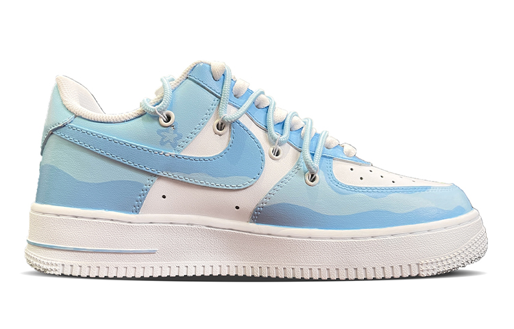 Lookbook 【カスタムシューズ】ナイキ エア フォース 1 ロー LE『ノースカロライナ ブルー オーシャン スター』 DH2920-111(TeamD-女款海洋之心手绘涂鸦白蓝)