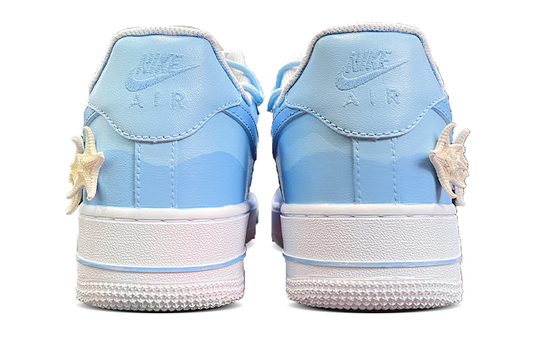 Details for 【カスタムシューズ】ナイキ エア フォース 1 ロー LE『ノースカロライナ ブルー オーシャン スター』 DH2920-111(TeamD-女款海洋之心手绘涂鸦白蓝)