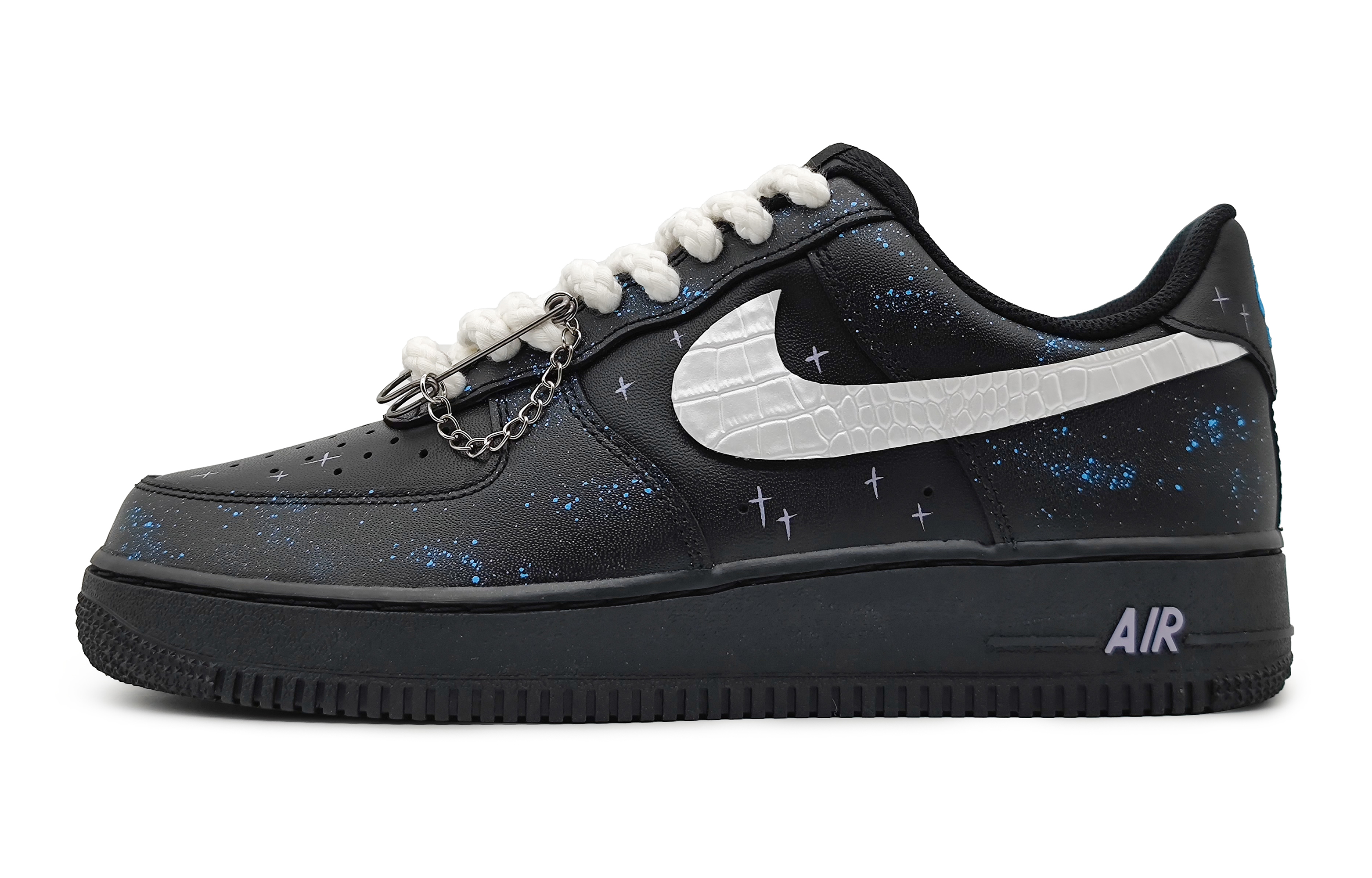 Buy [Custom Shoes] Nike Air Force 1 Low LE 'North Star Blue-Black-Silver'