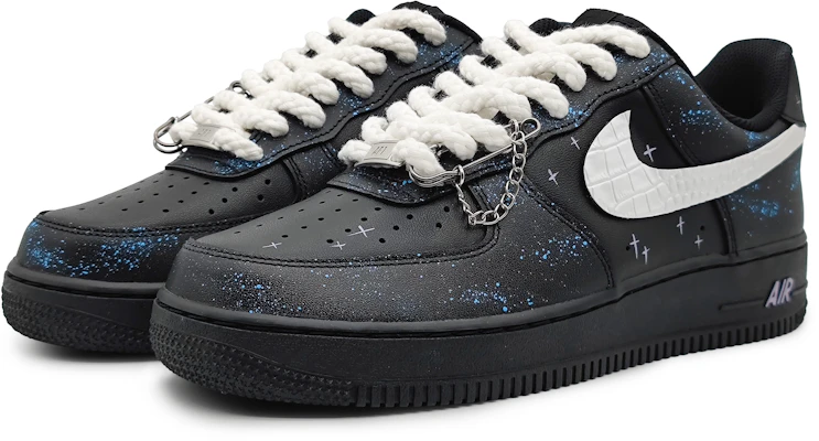 【客製球鞋】Nike Air Force 1 Low LE 北極星 繁星點點 珠光皮勾 潮流 低筒 板鞋 GS 藍黑銀 Lookbook 【客製球鞋】Nike Air Force 1 Low LE 北極星 繁星點點 珠光皮勾 潮流 低筒 板鞋 GS 藍黑銀