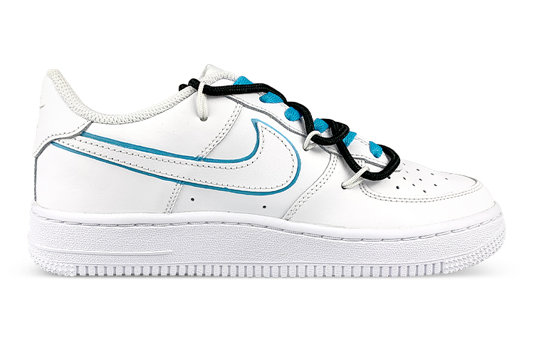 Order [定制鞋款] 耐克空军1号低帮 LE '纸飞机涂鸦 白-蓝' DH2920-111(Team47-女款鬼脸飞机解SBOX)