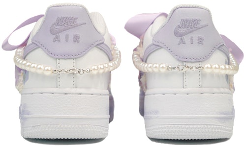 【客製化球鞋】Nike Air Force 1 Low LE 空軍一號 珍珠鬱金香 小香風 法式 夢幻 甜酷風 禮物 低筒 板鞋 GS 白紫 Shop 【客製化球鞋】Nike Air Force 1 Low LE 空軍一號 珍珠鬱金香 小香風 法式 夢幻 甜酷風 禮物 低筒 板鞋 GS 白紫