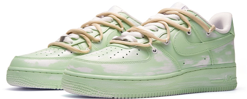 【定制球鞋】Nike Air Force 1 Low LE 空軍一號 迷幻綠 手繪噴繪 特殊鞋盒 低幫 板鞋 GS 白綠 Lookbook 【定制球鞋】Nike Air Force 1 Low LE 空軍一號 迷幻綠 手繪噴繪 特殊鞋盒 低幫 板鞋 GS 白綠