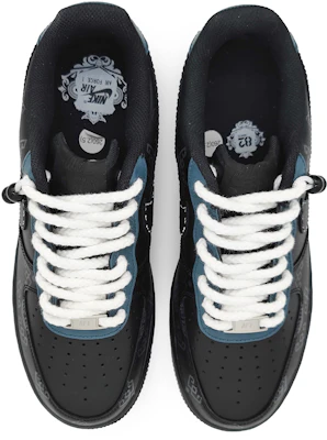 【定制球鞋】Nike Air Force 1 Low LE 絲綢之路 中式紋理 掛繩可拆卸 國風 低幫 板鞋 GS 黑銀 Shop 【定制球鞋】Nike Air Force 1 Low LE 絲綢之路 中式紋理 掛繩可拆卸 國風 低幫 板鞋 GS 黑銀