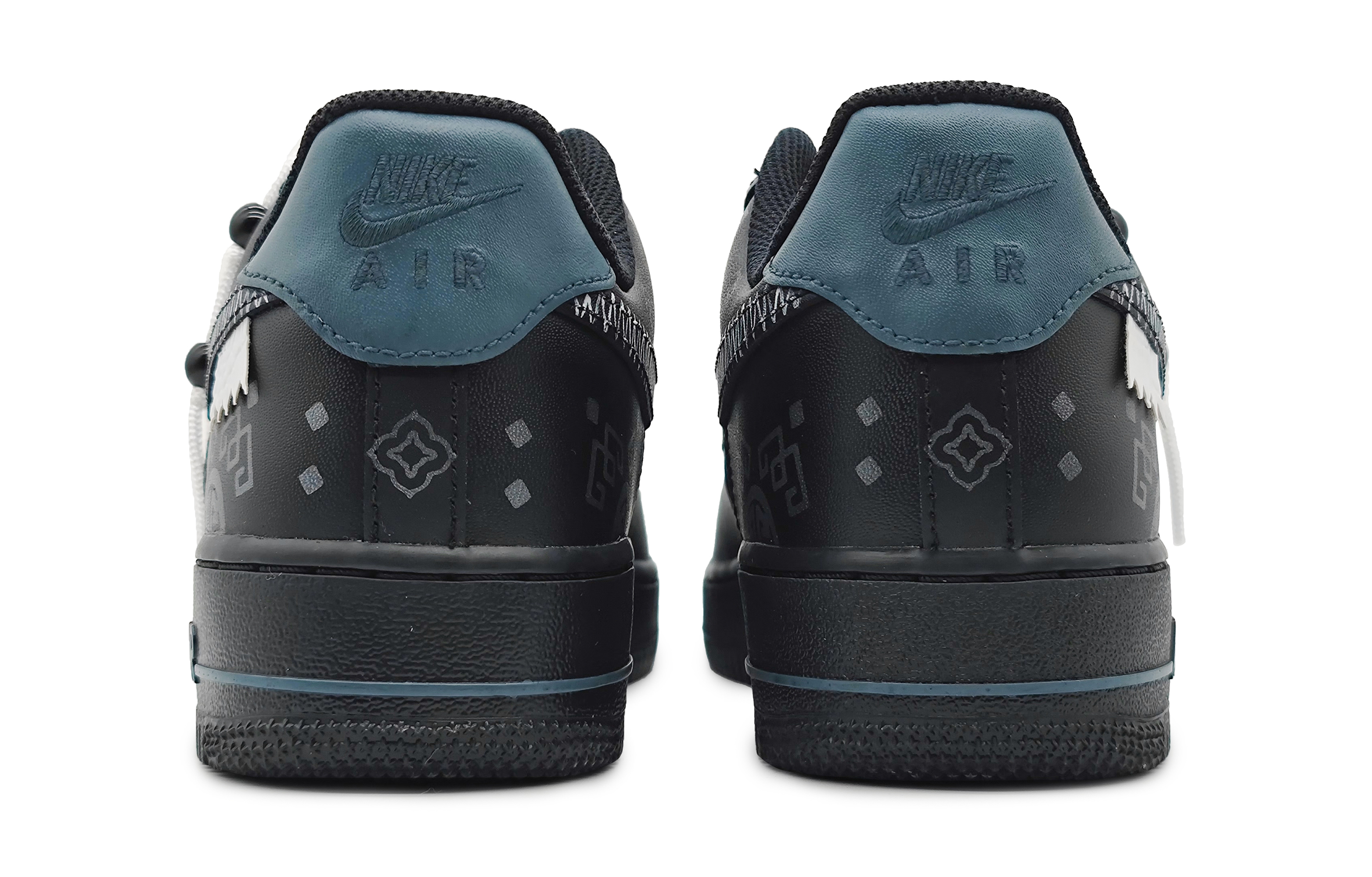 Purchase 【定制球鞋】Nike Air Force 1 Low LE 絲綢之路 中式紋理 掛繩可拆卸 國風 低幫 板鞋 GS 黑銀