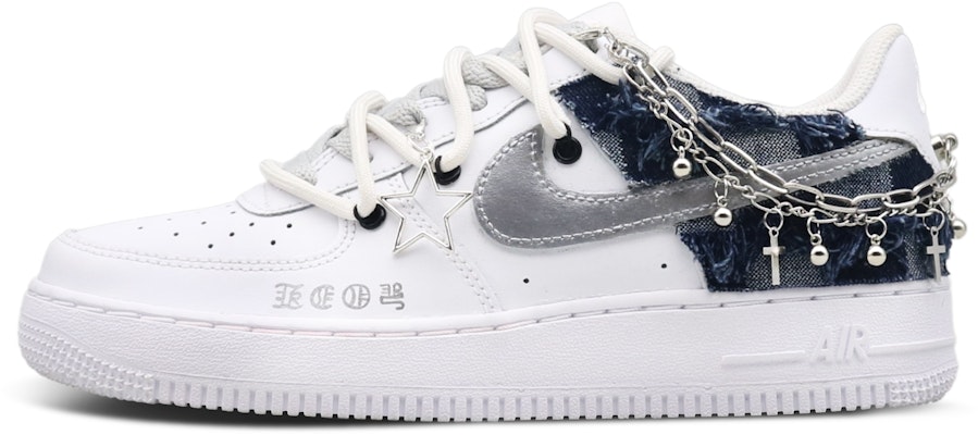 【カスタムシューズ】ナイキ エアフォース1 ローLE 'シルバーチェーン ハイストリート デニム' DH2920-111(Team8-女款高街牛仔银色) Buy 【カスタムシューズ】ナイキ エアフォース1 ローLE 'シルバーチェーン ハイストリート デニム' DH2920-111(Team8-女款高街牛仔银色)