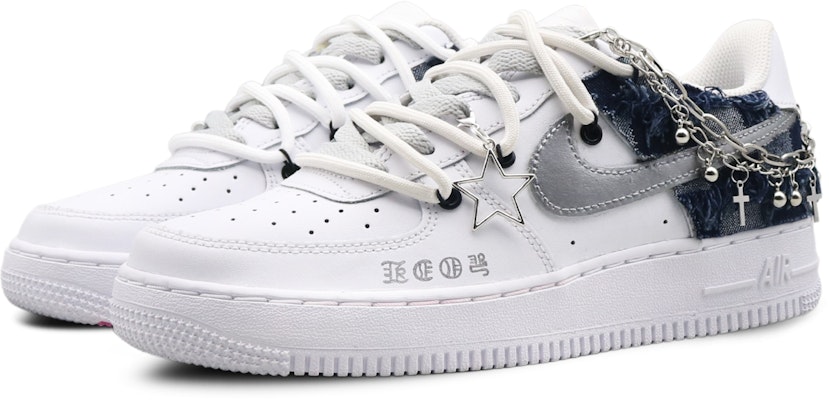 【カスタムシューズ】ナイキ エアフォース1 ローLE 'シルバーチェーン ハイストリート デニム' DH2920-111(Team8-女款高街牛仔银色) Lookbook 【カスタムシューズ】ナイキ エアフォース1 ローLE 'シルバーチェーン ハイストリート デニム' DH2920-111(Team8-女款高街牛仔银色)