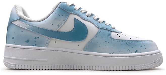 【定制球鞋】Nike Air Force 1 Low LE (GS) 空軍一號 改色定制 潑墨設計 炫彩鉤 清涼夏日 低幫 板鞋 藍白 Order 【定制球鞋】Nike Air Force 1 Low LE (GS) 空軍一號 改色定制 潑墨設計 炫彩鉤 清涼夏日 低幫 板鞋 藍白