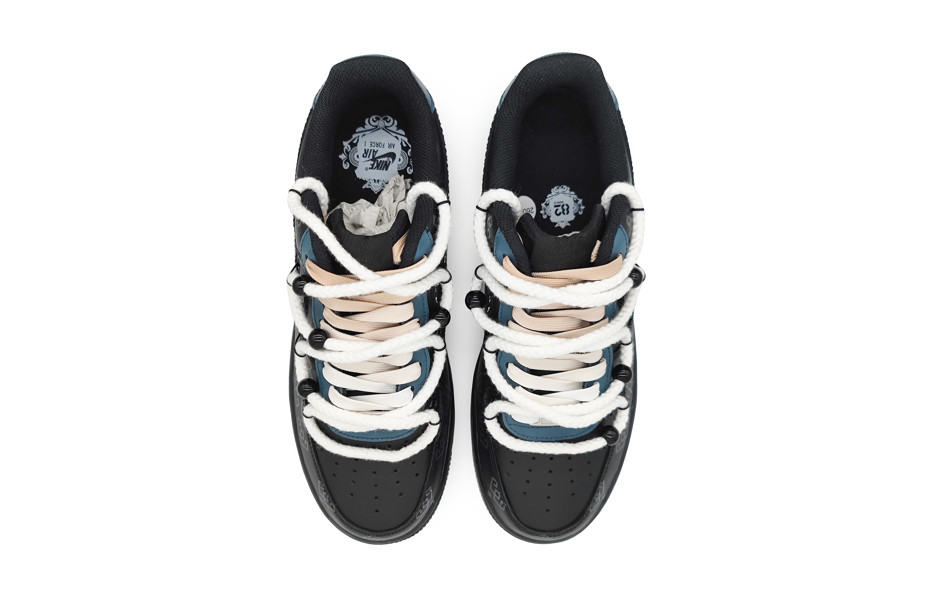 Shop 나이키 에어포스 1 로우 '실크로드' (블랙/실버) DH2920-001(Team16-女款丝绸之路解构)