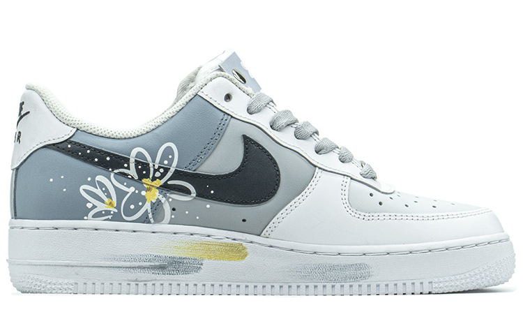 Order 【定制球鞋】 Nike Air Force 1 Low LE FZBB 白色雛菊 特殊禮盒 低幫 板鞋 GS 藍色