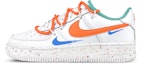 Buy 【定制球鞋】 Nike Air Force 1 Low Lv8 三勾 解構 禮盒襪子 活力橙 潑墨 低幫 板鞋 GS 白橙