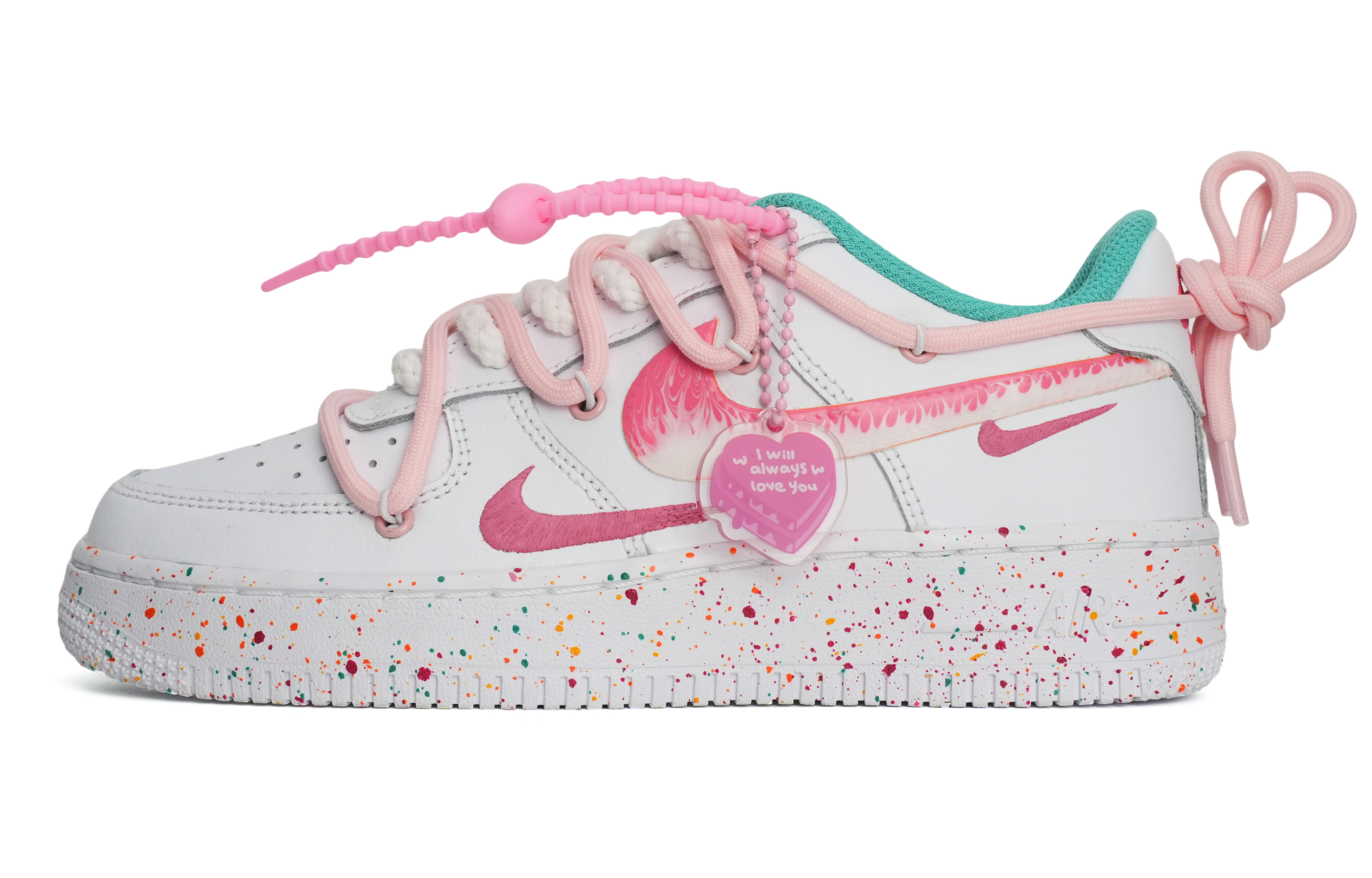 [Custom Shoes] Nike Air Force 1 Low LV8 'White Pink Flame Love Confession'