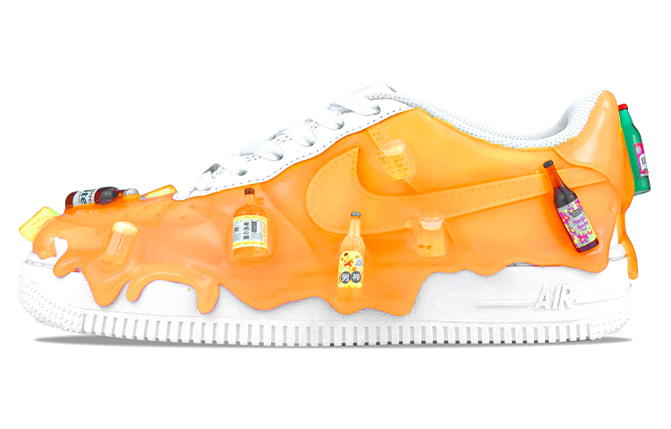 Buy 【客製球鞋】 Nike Air Force 1 Low 美食主題 情侶款 啤酒熱浪 休閒 低筒 板鞋 男女同款 橘白