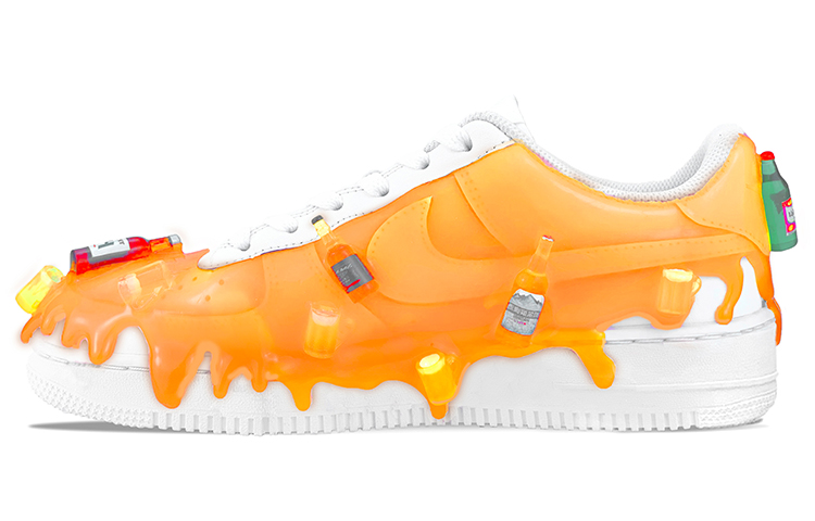 Lookbook 【客製球鞋】 Nike Air Force 1 Low 美食主題 情侶款 啤酒熱浪 休閒 低筒 板鞋 男女同款 橘白