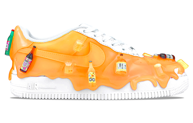 Shop 【客製球鞋】 Nike Air Force 1 Low 美食主題 情侶款 啤酒熱浪 休閒 低筒 板鞋 男女同款 橘白