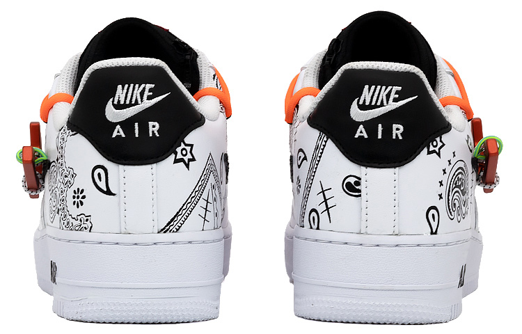 Purchase [Sepatu Kustom] Nike Air Force 1 Rendah PRM 'Carabiner Swoosh Putih Hitam Merah' DH7579-100(Team肆-黑白解构腰果花)