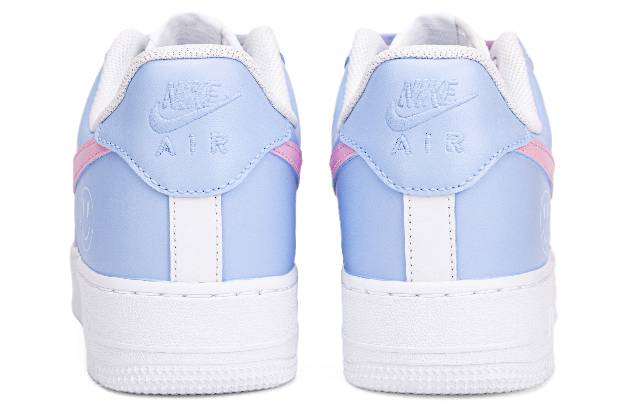 Shop カスタムシューズ】ナイキ エア フォース 1 ロー パープル ホワイト 'サニースマイルスカイ' CW2288-111(Team18-晴天笑脸紫白)