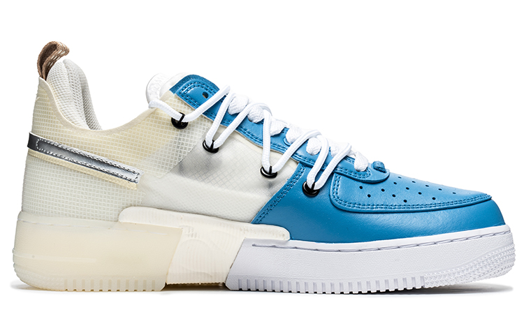 Order 【客製化球鞋】Nike Air Force 1 Low React 野鶴製造 可刮鞋底 解構雙鞋帶 藍色藝術館 低筒 板鞋 男女同款 白藍
