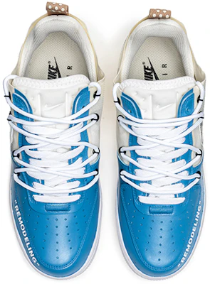 【客製化球鞋】Nike Air Force 1 Low React 野鶴製造 可刮鞋底 解構雙鞋帶 藍色藝術館 低筒 板鞋 男女同款 白藍 Shop 【客製化球鞋】Nike Air Force 1 Low React 野鶴製造 可刮鞋底 解構雙鞋帶 藍色藝術館 低筒 板鞋 男女同款 白藍