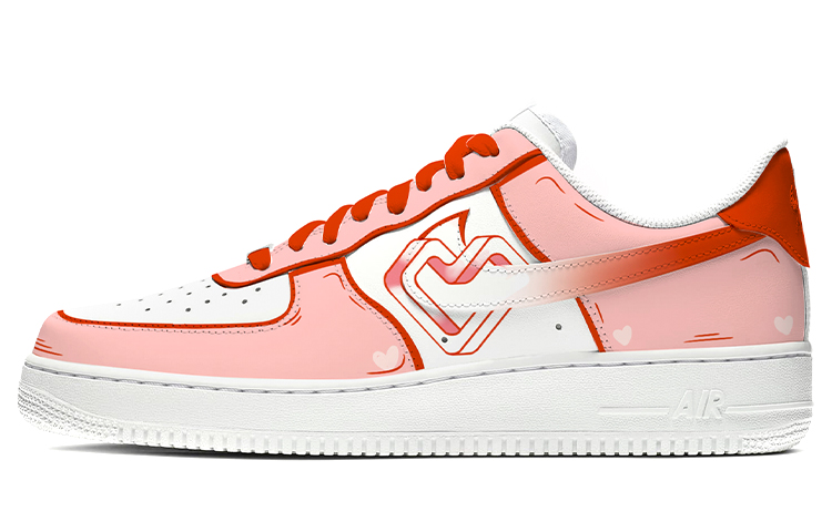 [Custom Shoes] Nike Air Force 1 Low Red White 'Hart Ring'