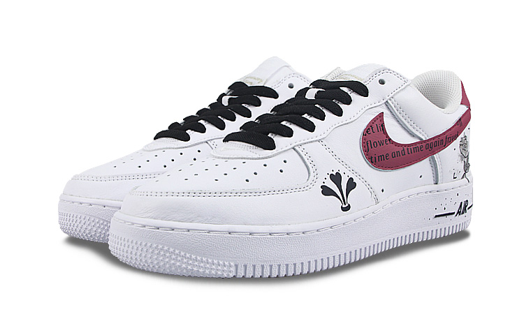 Lookbook 【定製球鞋】 Nike Air Force 1 Low Retro 玫瑰心事 復古潮流 低筒 板鞋 男女同款 白黑紅