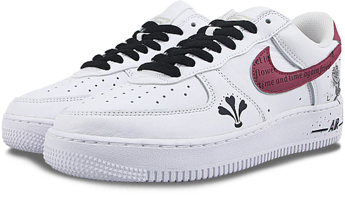 【定製球鞋】 Nike Air Force 1 Low Retro 玫瑰心事 復古潮流 低筒 板鞋 男女同款 白黑紅 Lookbook 【定製球鞋】 Nike Air Force 1 Low Retro 玫瑰心事 復古潮流 低筒 板鞋 男女同款 白黑紅