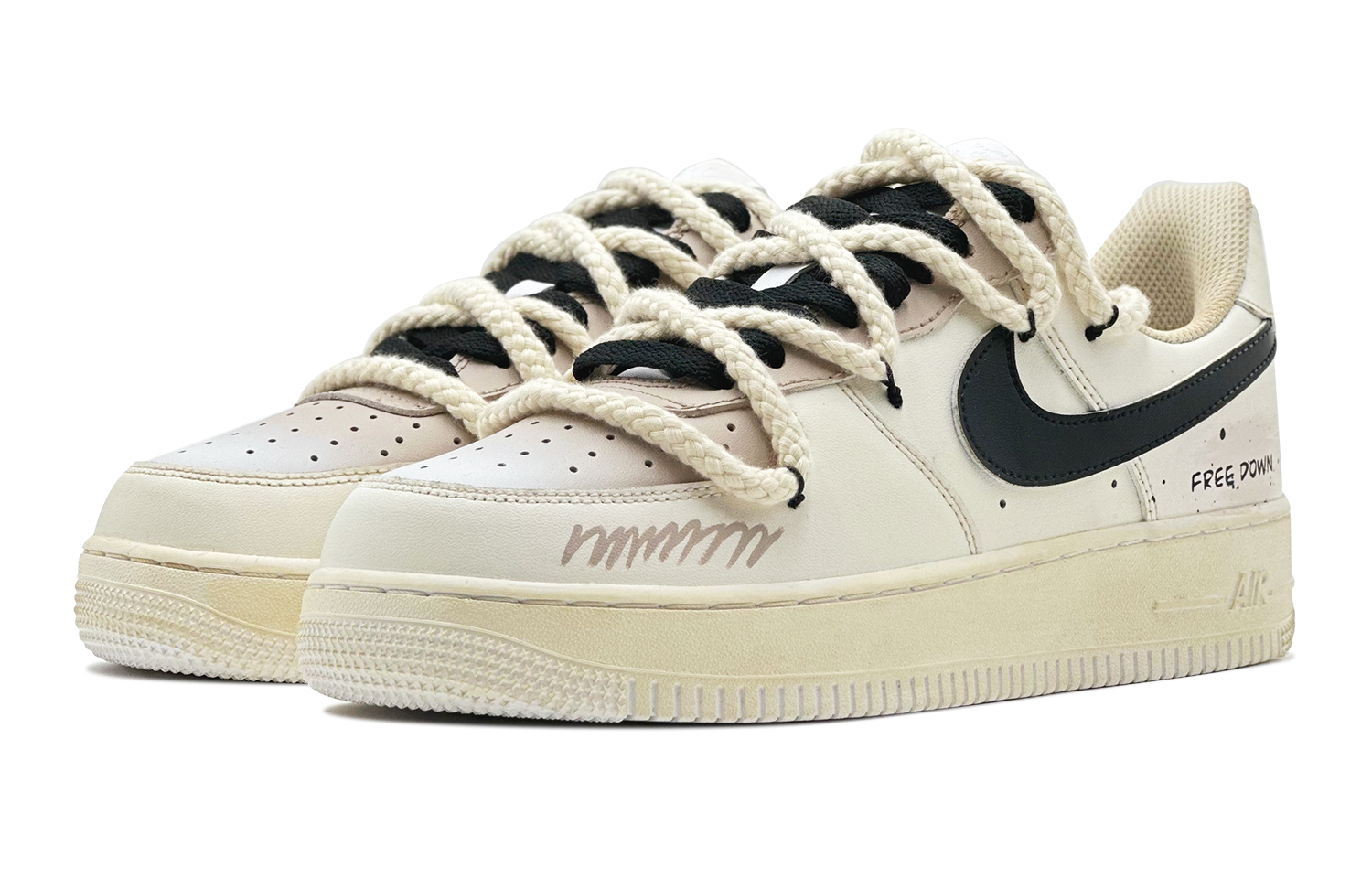 Lookbook 【訂製球鞋】Nike Air Force 1 Low 空軍一號卡布奇諾 特殊鞋盒 低幫 板鞋 男款 棕