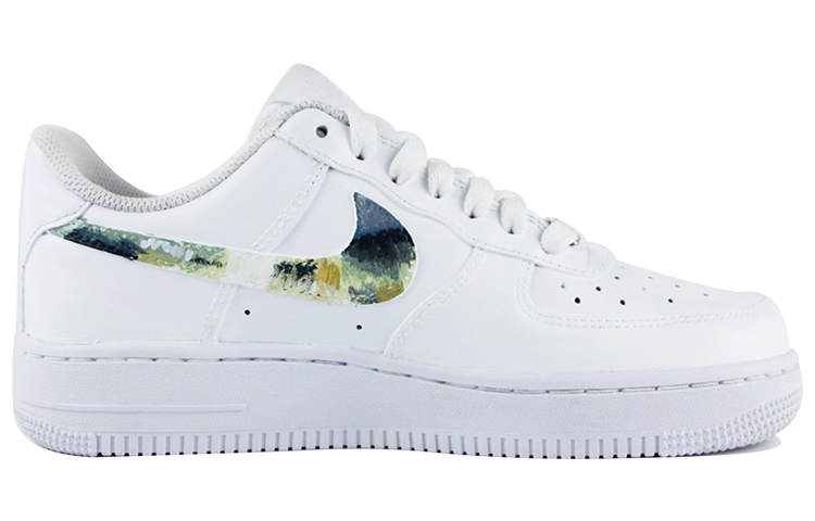 Order 【定制鞋款】耐克空军1号低帮白绿色蓝色‘抽象油画涂鸦’ CW2288-111(Team39-AMY33抽象QD)