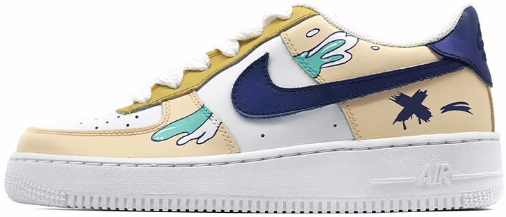 custom-shoes-nike-air-force-1-low-yellow-blue-green-summer-beach-splash