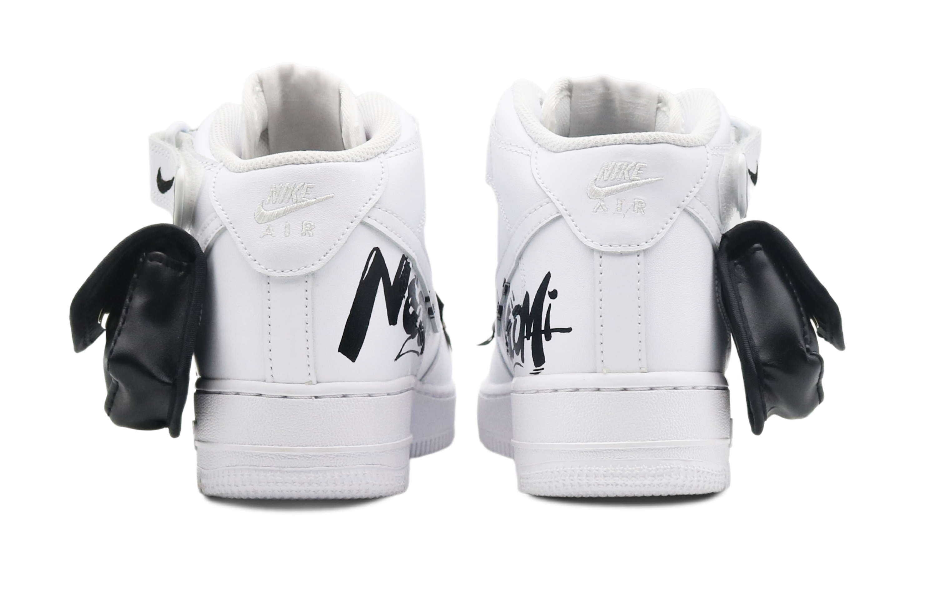 Purchase [Sepatu Kustom] Nike Air Force 1 Mid '07 'Letter Patch Hitam Putih' CW2289-111(Team8-男款潮酷男孩黑白)