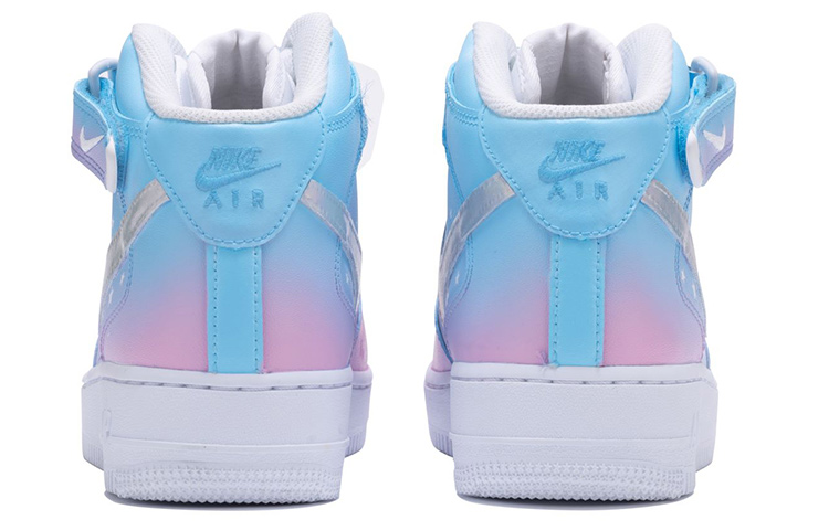 Shop [カスタムシューズ] ナイキ エアフォース 1 ミッド '07 'ホワイト-ブルー-ピンクスター' CW2289-111(Team11-男款星星蓝粉)