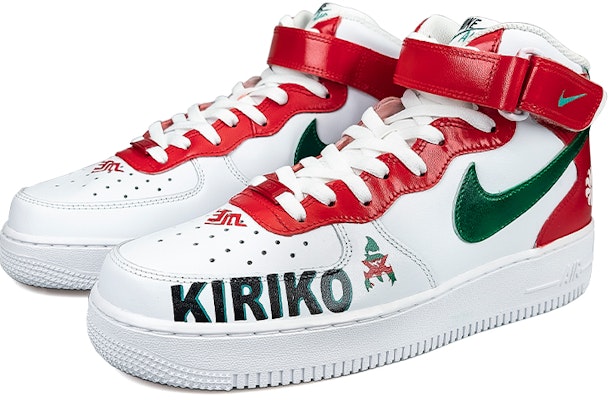 Sepatu Nike Air Force 1 Mid '07 'Putih Merah Hijau' Kustom CW2289-111(TeamNine-雾子) Lookbook Sepatu Nike Air Force 1 Mid '07 'Putih Merah Hijau' Kustom CW2289-111(TeamNine-雾子)