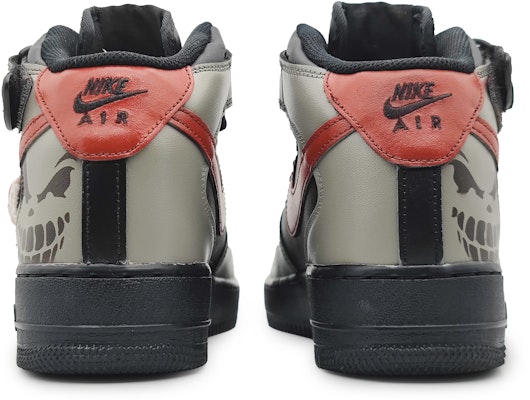 【訂製籃球鞋】Nike Air Force 1 Mid 空軍一號 抗戰不屈 黑色武士 繃帶 藝術 中筒 板鞋 男款 沙綠紅 Details for 【訂製籃球鞋】Nike Air Force 1 Mid 空軍一號 抗戰不屈 黑色武士 繃帶 藝術 中筒 板鞋 男款 沙綠紅