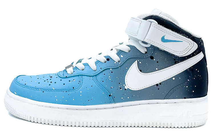Buy [Sneakers Kustom] Nike Air Force 1 Mid 'Galaksi Gradasi Biru Hitam' CW2289-111(Team91-蓝黑渐变A012)
