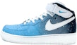 Buy 【定製球鞋】Nike Air Force 1 Mid 噴墨 漸層 藍色星空 噴繪 中筒 板鞋 男款 藍黑