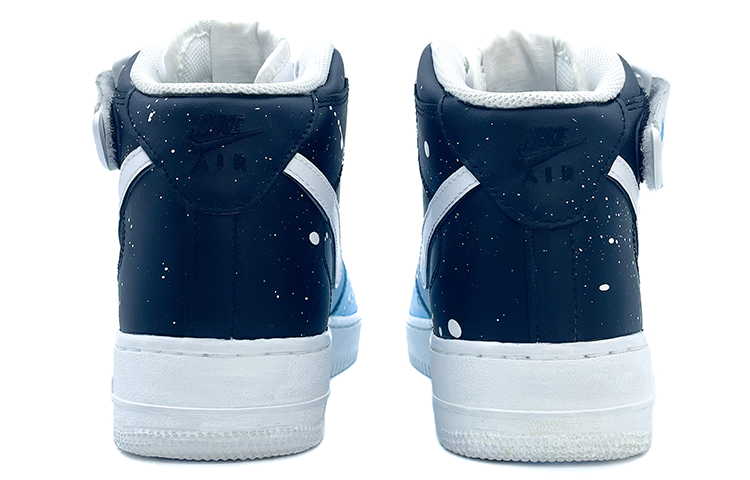 Shop [Sneakers Kustom] Nike Air Force 1 Mid 'Galaksi Gradasi Biru Hitam' CW2289-111(Team91-蓝黑渐变A012)