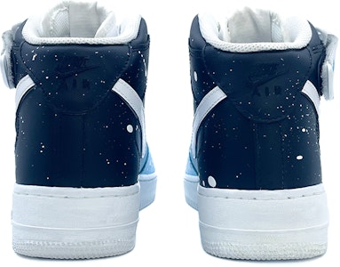 【定製球鞋】Nike Air Force 1 Mid 噴墨 漸層 藍色星空 噴繪 中筒 板鞋 男款 藍黑 Shop 【定製球鞋】Nike Air Force 1 Mid 噴墨 漸層 藍色星空 噴繪 中筒 板鞋 男款 藍黑