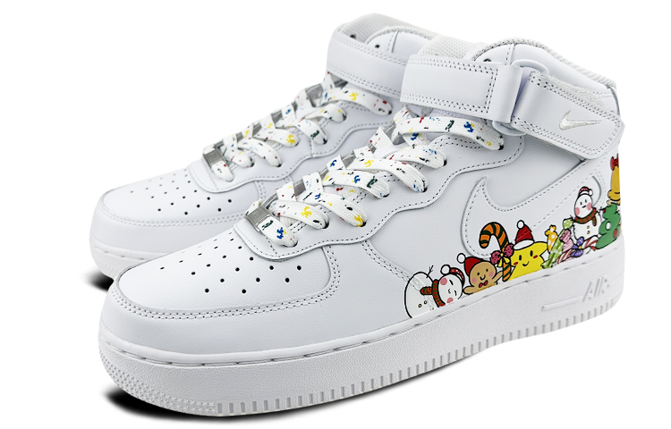Lookbook 【定制鞋】耐克空军一号中帮“圣诞涂鸦” CW2289-111(Team叁-男款圣诞全家福)