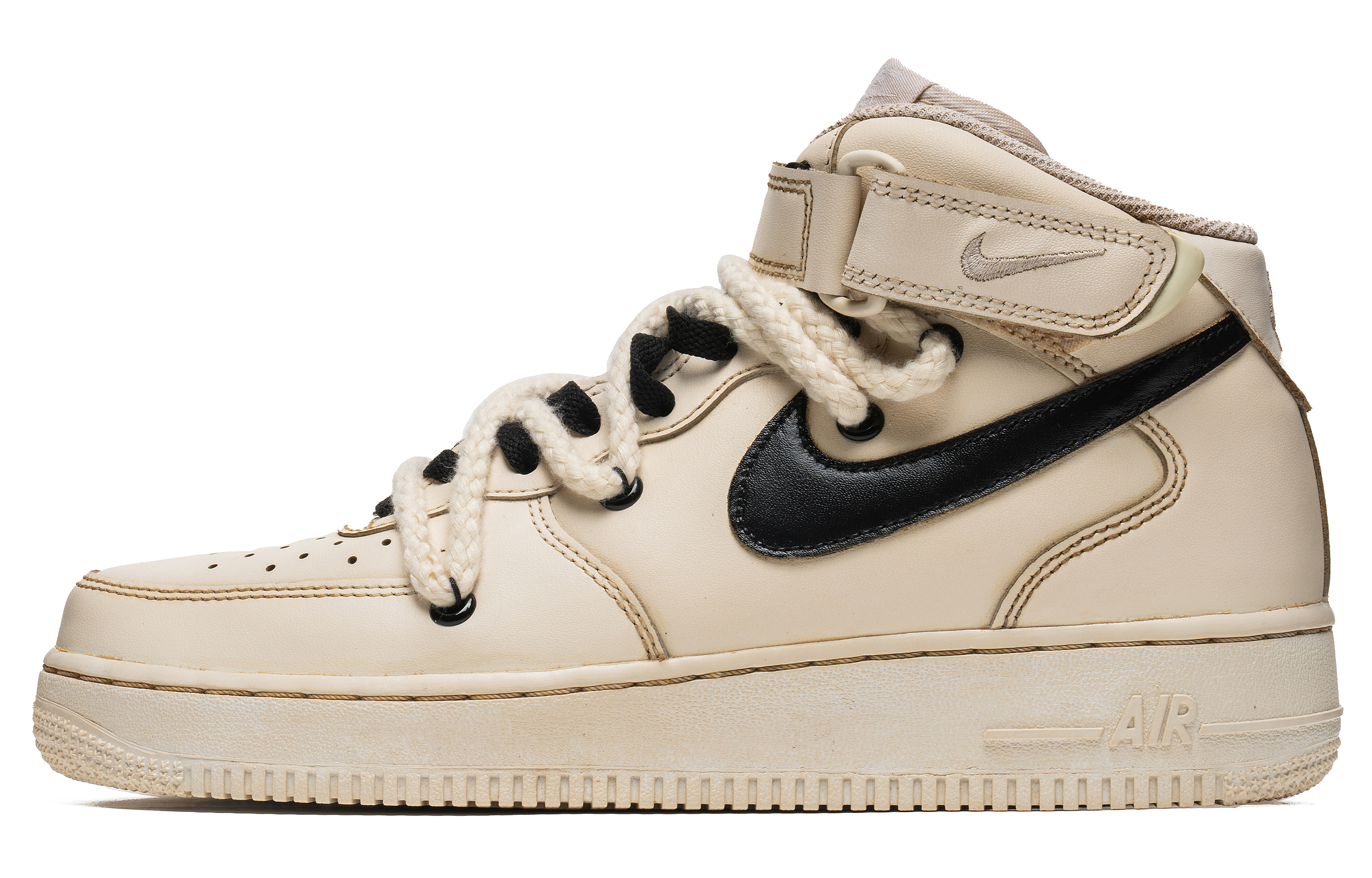 Buy [Zapatos Personalizados] Nike Air Force 1 Mid 'Tinte Café Negro Marrón' CW2289-111(Team67-男款中帮咖啡染)