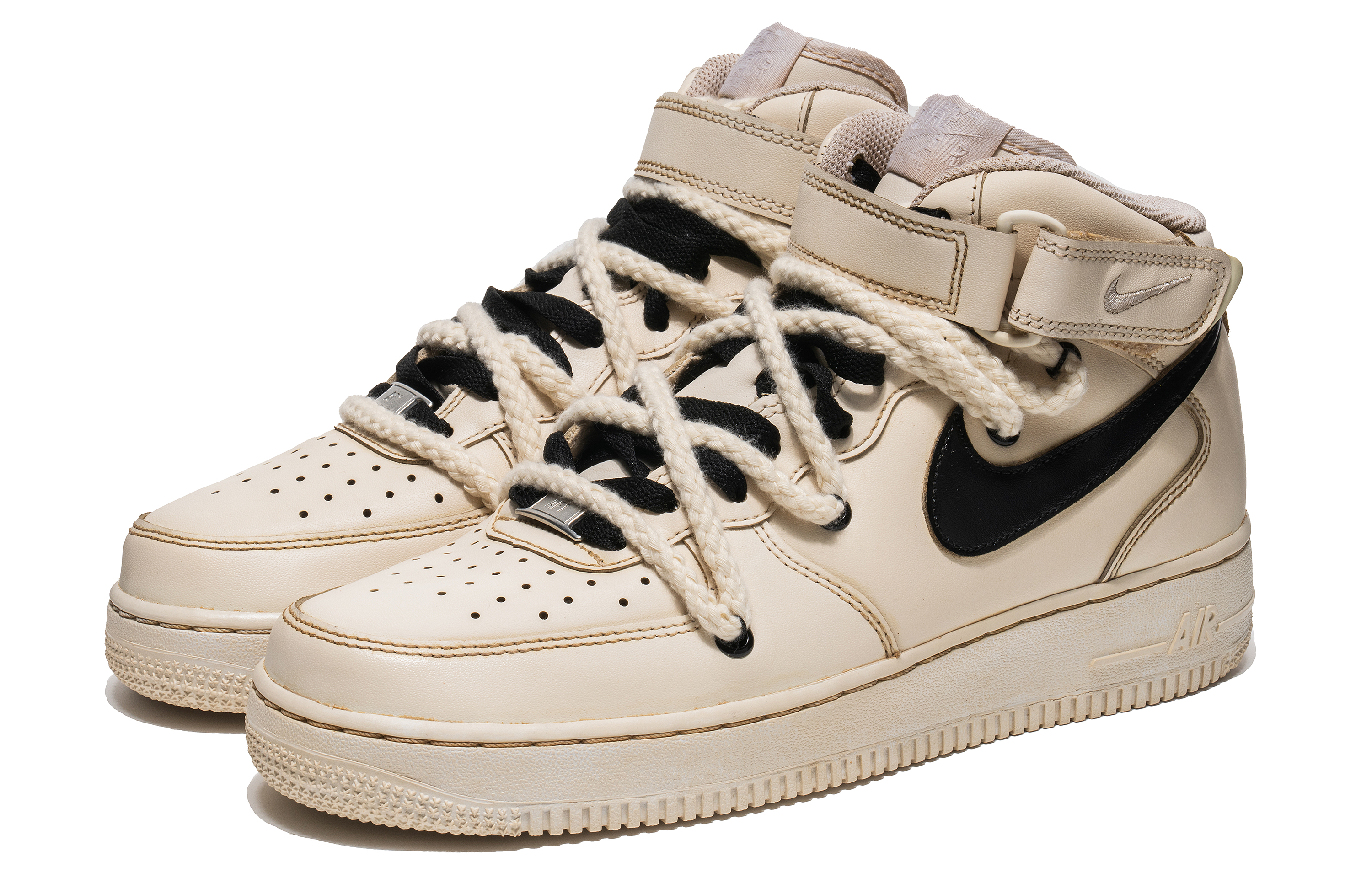 Lookbook [Zapatos Personalizados] Nike Air Force 1 Mid 'Tinte Café Negro Marrón' CW2289-111(Team67-男款中帮咖啡染)