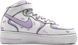 Order ナイキAF1ミッド カスタム「紫灰アニメ」
(Nike AF1 Mid Kasutamu "Shi-hai Anime") CW2289-111(Team16-男款动感二次元紫灰)