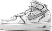 Buy カスタム Nike Air Force 1 Mid "ダイナミック黒灰" CW2289-111(Team16-男款动感二次元黑灰)