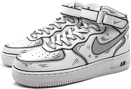 カスタム Nike Air Force 1 Mid "ダイナミック黒灰" CW2289-111(Team16-男款动感二次元黑灰) Lookbook カスタム Nike Air Force 1 Mid "ダイナミック黒灰" CW2289-111(Team16-男款动感二次元黑灰)