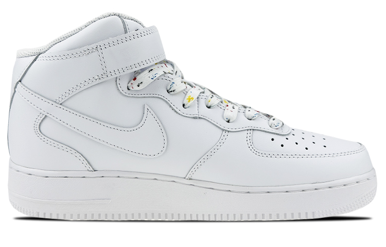 Order 【客製球鞋】Nike Air Force 1 Mid 空軍一號 是在玩鞋 聖誕全家福 彩色塗鴉 中幫 板鞋 GS 白色